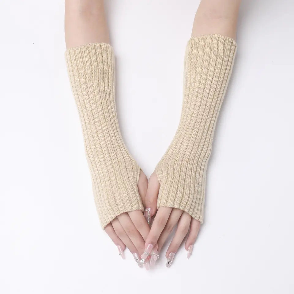 Sandy Serenity Fingerless Gloves