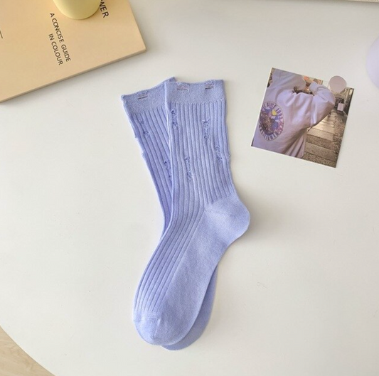 Lavender Fray Socks