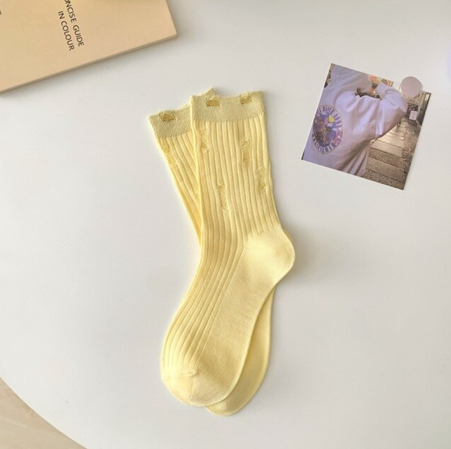 Custard Fray Socks