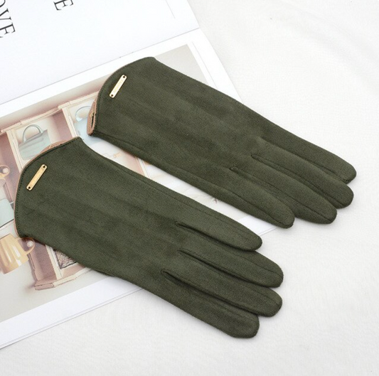 Olive SuedeLux Gloves