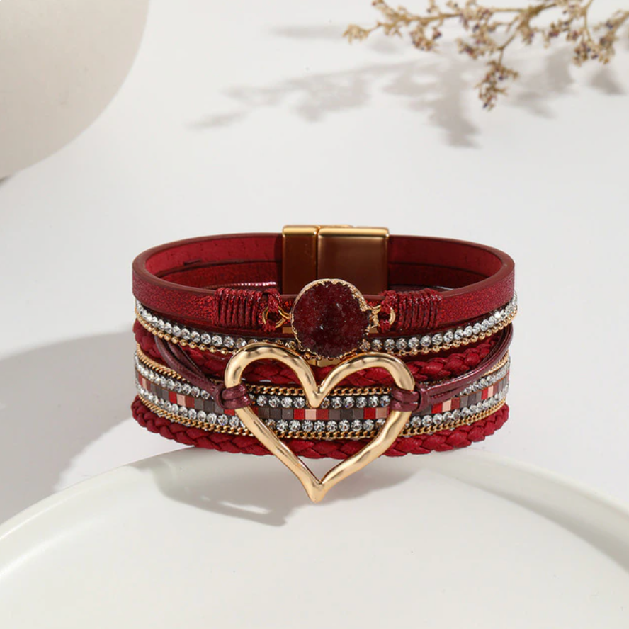 Burgundy Heartfelt Bangle