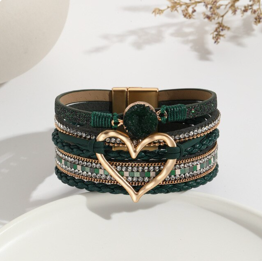 Emerald Heartfelt Bangle